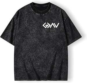 T-shirt graphique d'été en coton pour femmes et hommes, nouveauté, coupe oversize, col ras du cou, motif montagne, effet délavé - Product Image 4