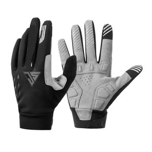 Guantes cálidos antideslizantes con tecnología de pantalla táctil para ciclismo, hechos de tela elástica, impresión de silicona, palma acolchada, cuero de gamuza - Product Image 1