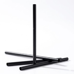 Food Grade Black PP <b>Drinking</b> <b>Straws</b> Individually Wrapped Disposable Boba Pearl Milk Tea Smoothie Cafe Beverage Bar Supply - Product Image 1