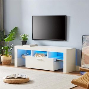 Fashionable LED Light Belt TV Stand Entertainment Center and Media Console with Remote Control for Home Theater Set-up - Product Image 6