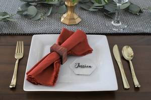<b>Hand</b> Crafted Square Wood Napkin <b>Holders</b>, Napkin <b>Rings</b>, Wooden Napkin <b>Holder</b>, Napkin Cuffs, Rustic Napkin <b>Rings</b>, Natural Napkin - Product Image 5
