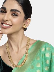 Indian Copper Alloy Gold Plated Choker <b>Necklace</b> & Earring <b>Set</b> Imitation <b>Pearl</b> Ethnic Women's Wedding Jewelry Rani Haar Design - Product Image 6
