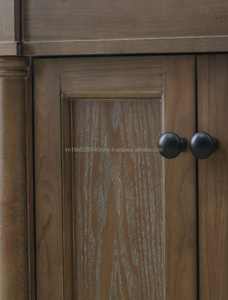 Meuble-lavabo vintage en bois massif à poser au sol avec vasque intégrée, 24 pouces, pour usage hôtelier - Product Image 4