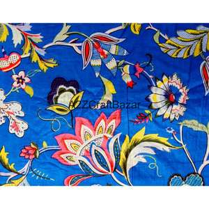 Tissu en coton 100% indien fait main, imprimé au bloc de Jaipur Sanganeri, matière première pour vêtements, vente en gros - Product Image 6