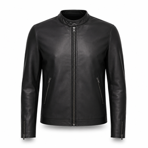 Chaqueta de Motociclista para Hombre, de Cuero Genuino con Revestimiento Premium, Logotipo Frontal, Personalizada, Ropa de Invierno, Venta al Por Mayor de Fábrica - Product Image 1