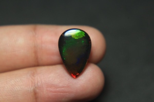 Ópalo Negro Natural 17*11.5*5.5mm Gema Cabujón Corte Pera Multicolor con Destello de Fuego Ópalo Etíope Suelto Piedra de Nacimiento de Octubre - Product Image 5