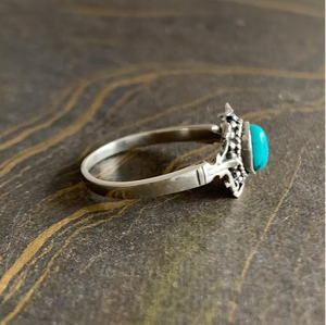 Trendy Vintage Style <b>Turquoise</b> <b>Ring</b> 2.2g Fine Quality Silver 925 Designer Jewelry Collection for Unisex JAIPUR SILVER - Product Image 4