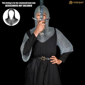 Armadura Tradicional Medieval de Malla de Acero, Capucha Hecha a Mano, Disfraz de Caballero Renacentista - Product Image 4