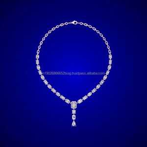 Wholesale Luxury S925 Sterling <b>Silver</b> Full Moissanite <b>Necklace</b> Women Engagement Wedding Jewelry - Product Image 1