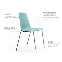 Chaise de salle à manger empilable en plastique PP moderne de qualité supérieure avec pieds en acier métallique pour café Restaurant Café Cuisine Meubles de maison