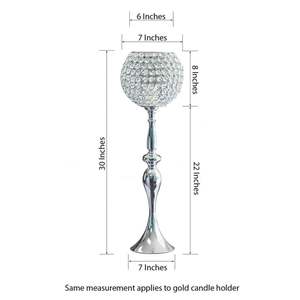 Crystal <b>Ball</b> <b>Candle</b> Stand Brass Wedding Table Centerpiece Durable Decorative Holder - Product Image 5