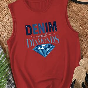 DENIM and DIAMONDS Camisetas sin mangas informales para mujer con frente de punto - Product Image 3