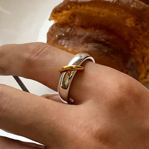 Anillo Circular Electrochapado de Acero Inoxidable 304 con Recubrimiento PVD de Oro Real de 14K, Anillos de Joyería de Moda Resistentes al Deslustre - Product Image 2