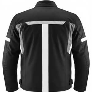 แจ็คเก็ตหนังสำหรับขี่มอเตอร์ไซค์คุณภาพพรีเมียม ดีไซน์ล่าสุด พิมพ์ลาย ป้องกันเต็มรูปแบบ ผลิตจากผ้าคอร์ดูร่า กันน้ำ ปรับแต่งได้สำหรับทุกเพศ - Product Image 3