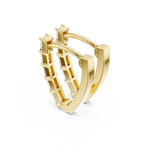 Pendientes de Diamantes Cultivados en Laboratorio de Primera Calidad, Corte Baguette, para Mujer, Oro Amarillo de 14k, Ligeros y Cómodos, para Bodas y Eventos Nocturnos - Product Image 4