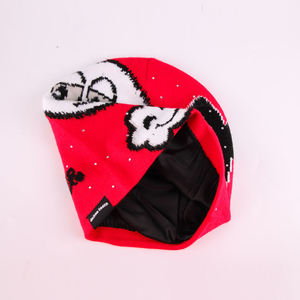 Bonnet en maille jacquard personnalisé en gros, avec strass, unisexe, de créateur, en mohair, avec logo personnalisé - Product Image 2