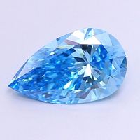 Diamant bleu Azure Mist 3.00 - 3.10 CTS, taille poire, fantaisie intense, clarté VVS2 VS1, certifié IGI, cultivé en laboratoire pour la fabrication de bijoux