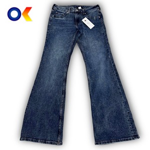 Pantaloni a zampa d'elefante da <span class=keywords><strong>donna</strong></span> alla moda <span class=keywords><strong>Jeans</strong></span> in Denim a <span class=keywords><strong>vita</strong></span> <span class=keywords><strong>alta</strong></span> con arricciatura - Product Image 4