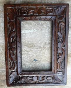 Hand Carved Floral Wooden <b>Picture</b> <b>Frame</b>, Vintage Style Handmade Wooden Photo <b>Frame</b> | Solid Wood <b>Picture</b> <b>Frame</b> | <b>Rustic</b> Home Déco - Product Image 6