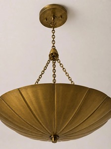 Classic Bronze Ceiling Pendant <b>Light</b> With Fan-Shaped Design For Indoor Lighting Decorations - Product Image 6
