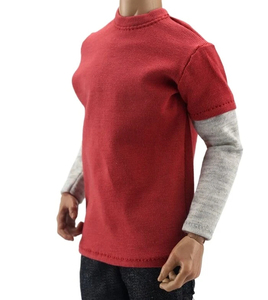 เสื้อยืดคอกลมเรียบง่ายแบบกำหนดเอง กำลังฮิต 2 in 1 แขนยาวสองชั้น เสื้อยืดแขนสองชั้นสำหรับผู้ชาย - Product Image 3