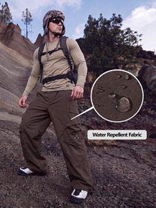 Pantalons cargo parachute pour hommes sur mesure, résistants à l'eau, pantalons de randonnée, vente en gros OEM - Product Image 5