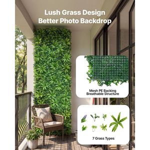 Pannelli di Bosso Artificiale 40 x 120 cm, Protezione Solare, Sfondo Verde, Recinzione per Privacy, Erba Finta, Parete Vegetale Artificiale - Product Image 3