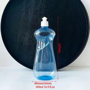 Unalilia Dishwashing Liquid PET Plastic <b>Squeeze</b> Flat <b>Bottles</b> Pull Push Cap Custom Color Custom Label Screen Printing - Product Image 4