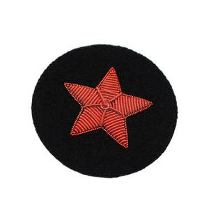 Hand Embroidered Silicone Blazer Badges Leaf <b>Wreath</b> Design Luxury Custom Hand Stitched Uniform Patch with Beads - Product Image 5