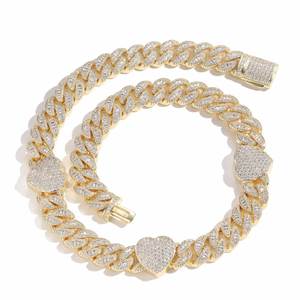 <b>Iced</b> <b>Out</b> Hip Hop Diamond Tennis <b>Chain</b> Necklace 14K Gold Custom Jewelry for Rappers Performers Stage Shows and Events - Product Image 3