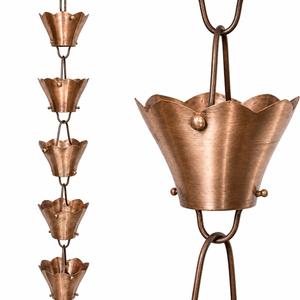 โซ่ทองแดงแขวนตกแต่งสวนสองชั้น สไตล์เรียบง่าย อลูมิเนียมตกแต่งน้ำไหล - Product Image 1