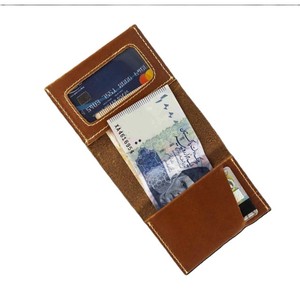 Retro <b>Trifold</b> Genuine Leather <b>Wallet</b> With Clear Identity Window Slot Pocket Design Vertical Minimalist Cash Packing Folders Case - Product Image 3