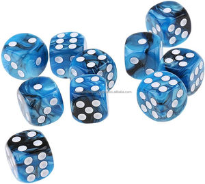 FACCUB Alta Calidad alta precisión personalizado impreso dados resina hecha a mano 16mm D6 dados con caja de ABS DND juegos de mesa DiceBlue por FWE - Product Image 1