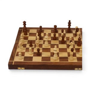 Handcrafted <b>Wooden</b> <b>Chess</b> <b>Set</b> Folding <b>Chess</b> Board Strategy Board Game with <b>Wooden</b> Pieces - Product Image 2
