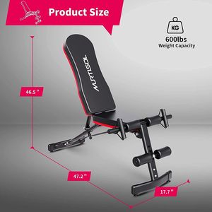 Murtisol Adjustable <b>Strength</b> <b>Training</b> Bench for Full Body Workout 600 Lbs Home Gym Bench & Rack for Weight Lifting - Product Image 4