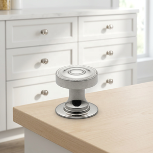 Bouton de meuble rond moderne en laiton nickel poli, quincaillerie durable pour tiroirs et portes, poignées de style factice - Product Image 6