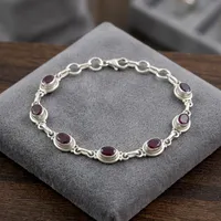 Bracelet en argent sterling 925 avec quartz rouge, bijoux en pierres précieuses faits à la main, vente en gros, élégante chaîne à maillons pour femmes