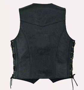 Gilet de motard sans manches en cuir véritable, design personnalisé, nouvelle collection 2026, style vintage, écologique, pour l'hiver, avec boutons et fermeture éclair - Product Image 4
