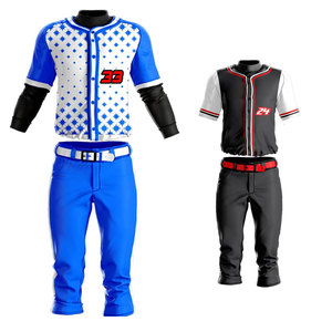 Ensemble uniforme de baseball personnalisé hautement recommandé avec logo de marque, 100 % polyester respirant, anti-UV, manches courtes, col en V, broderie 3D - Product Image 6