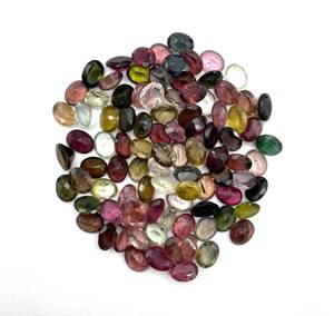 Lote de turmalina natural multicolor con corte ovalado, 7*9 mm, 6 ct, piedra preciosa de turmalina para la fabricación de joyas - Product Image 3