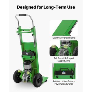 Carrello Elettrico Saliscale da 400 kg con Manico Estensibile da 400 cm, Carrello Elettrico per Carichi Pesanti - Product Image 4