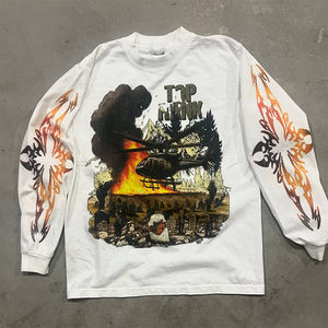 Camiseta Personalizada con Logotipo, Ropa Urbana para Hombre, Impresión Digital de Alta Calidad, Estilo Hip Hop, Talla Grande, 100% Algodón, Doble Capa, Manga Corta, Color Sólido - Product Image 2