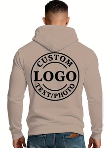 Loose Fit 100% Cotton Men's <b>Hoodie</b> <b>Thin</b> Hooded Sweatshirt Personalized Customizable Men's <b>Hoodie</b> Customizable 3-Area Print Chest - Product Image 3