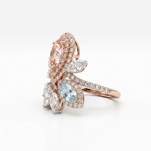 แหวนหมั้นเพชรคุณภาพพรีเมียม รับรองโดย IGI ทอง 14K เพชรเพาะเลี้ยงในห้องปฏิบัติการ สำหรับผู้หญิง งานแต่งงาน ประดับด้วยเพชรระยิบระยับ ดีไซน์ทันสมัย - Product Image 3