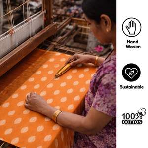 Tela de Algodón Ikat Tejida a Mano, Ética, Ecológica, Sostenible y Duradera, Hecha por Artesanos Tradicionales, Textil para el Hogar - Product Image 5