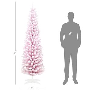 Albero di Natale Artificiale Decorato da 210 cm con Rami Rosa Realistici Effetto Neve, Materiale PET, Varie Misure 180cm 210cm - Product Image 3