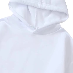 Sweat-shirt à capuche blanc pour homme, coupe classique, tricoté, décontracté, pour l'automne, 100% coton, couleur unie, tissu en molleton français - Product Image 1