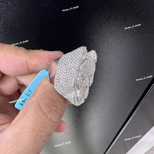 Anillo de Cabeza de Bulldog con Incrustaciones de Diamantes Moissanite VVS, Plata de Ley, Estilo Hip Hop, Anillo de Lujo con Diseño Animal para Hombre - Product Image 3