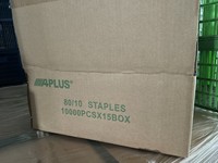 APLUS Agrafe de qualité industrielle, pointe biseautée, en fer lisse, revêtement en flocons de zinc, 80/10-10000, 12,9 mm, CROWN 0,65x0,95 mm, tige 10 mm de longueur