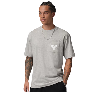 Camiseta de Algodón Gris para Hombre, Cuello Redondo, Manga Corta, Corte Regular, Suave y Cómoda, Básica para Uso Diario, Venta al Por Mayor Premium - Product Image 1